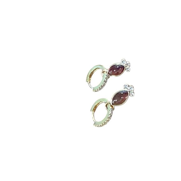 Eight Five One EFO Esme Gold Tone Hoop Dangle Earrings - Picture 5 of 8